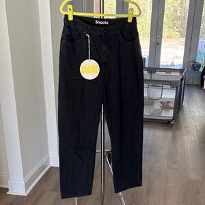 MOTHER Women's Classic Black Straight Leg Jeans